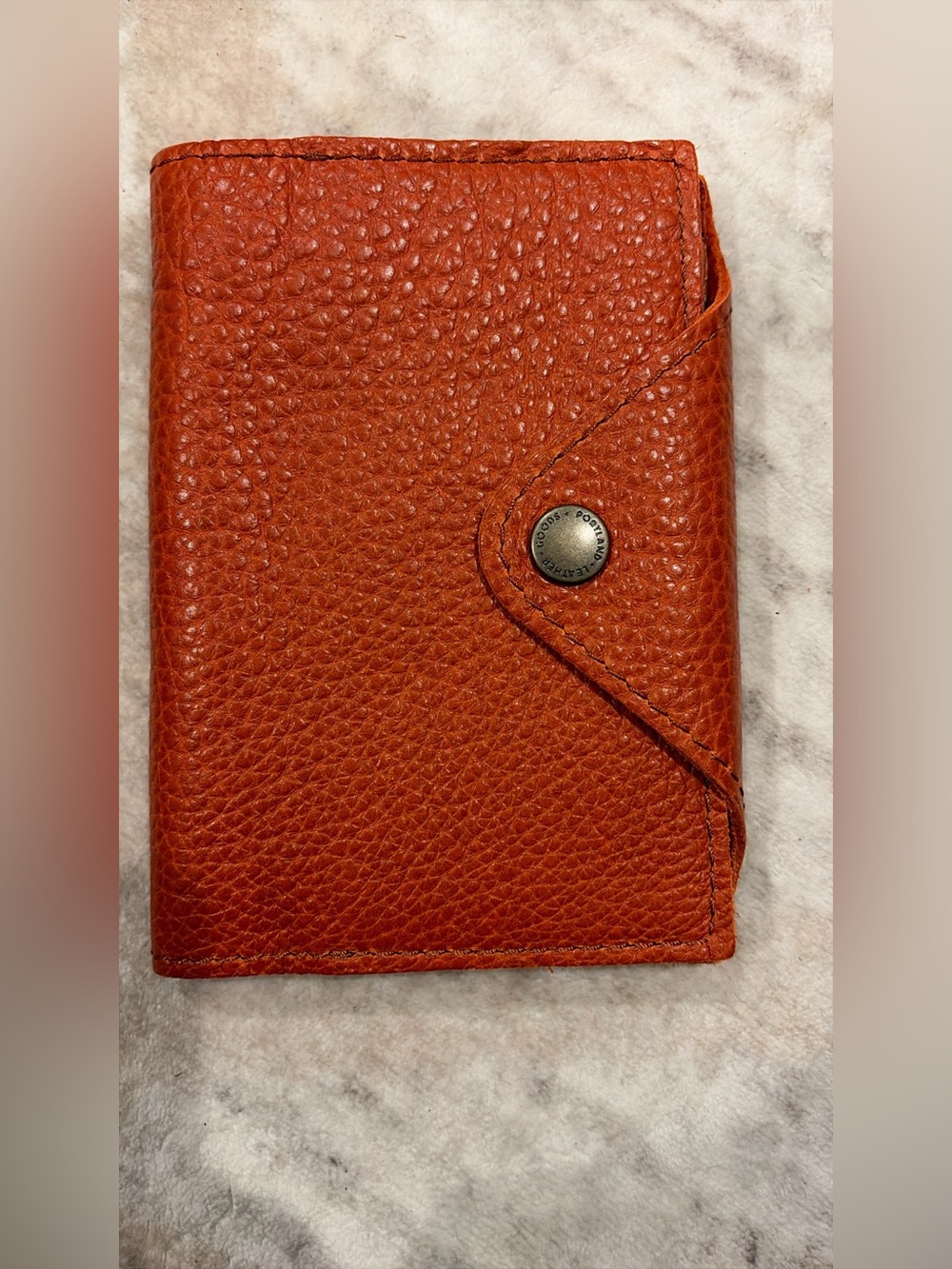Textured Leather Journal w/pad  - Burnt Orange. Portland Leather Goods